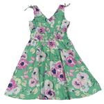 Zelené květované lehké šaty s motýly H&M
