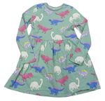 Světlemodré bavlněné šaty s dinosaury M&S