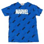 Safírové tričko s nápisy Marvel