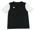 Černo-bílé sportovní funkční tričko s logem Adidas