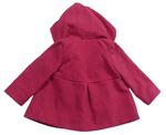 Ružový flaušový podšitý kabát s kapucňou zn. Monsoon