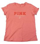 Růžové tričko s nápisy La Redoute 