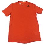 Červené vzorované sportovní tričko s logem Adidas