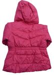 Ružová šušťáková prešívaná zateplená bunda s kapucňou