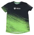 Tmavošedo-zelené vzorované tričko X-box Primark