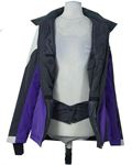 Dámska fialovo-sivo-biela šušťáková lyžiarska bunda s kapucňou zn. Crane