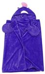 Fialová plyšová deka s kapucí - jednorožec 