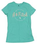 Mátové tričko s nápisy s flitry Abercrombie&Fitch