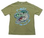 Khaki tričko s dinosaurem M&S