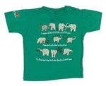 Zelené tričko so slonmi