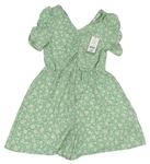 Zelenkavé květované šifonové šaty George