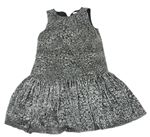 Stříbrno-černé vzorované šaty Next