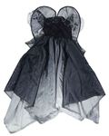 Kockovaným - Čierno-sivo-biele saténové šaty so sieťovinou zn. Tu