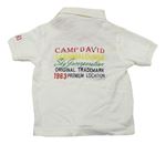 Biele polo tričko s nápismi zn. Camp David