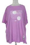 Dámské růžové volné tričko s nápisy Asos 