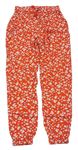 Červené květované volné kalhoty H&M