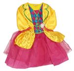 Kostým - Žluto-růžové saténové šaty s tylovou sukní Disney