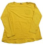 Hořčicové melírované triko s madeirou a kapsou YIGGA