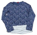Tmavomodré květované triko s halenkou S. Oliver
