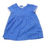 Modré puntíkované plátěné šaty Zara