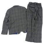 2set- Čierno-bielo-modré kockované slávnostné sako + Nohavice zn. Marc Darcy