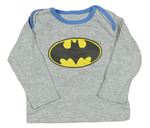 Šedé melírované pyžamové triko s Batmanem 