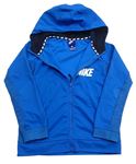 Modrá sportovní propínací mikina s kapucí Nike
