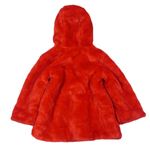 Červený chlpatý kabát s Minnie a kapucňou zn. Disney