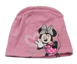 Růžová bavlněná čepice s Minnií Disney