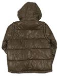 Hnedá šušťáková zateplená bunda s kapucňou zn. Mini Boden