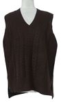 Dámská hnědá vzorovaná svetrová vesta M&S