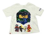 Bílé tričko s překlápěcími flitry - Lego Ninjago H&M