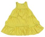 Žluté bavlněné šaty s bambulkami Next