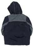 Sivo-tmavomodrá šušťáková zateplená bunda s kapucňou zn. M&S