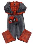 Kostým - Tmavošedo-červený overal + maska - Spiderman Disney