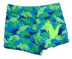 Modro-zelené nohavičkové plavky s dinosaury Kiki&Koko