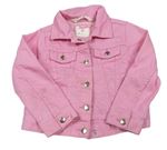 Růžová tepláková riflová bunda H&M