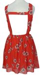 Dámske červené kvietkovane šifónové šaty s volnými zády