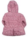 Ružová šušťáková zimná bunda so sovičkami a kapucňou s kožešinou zn. NUTMEG