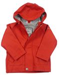 Červená nepromokavá jarní bunda s obláčkem a kapucí Topomini