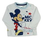 Bílo-modré triko s Mickey Mousem Disney