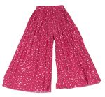 Růžové puntíkované plisované palazzo kalhoty Shein
