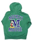 Zelená prepínaci mikina s Mickeym a kapucňou