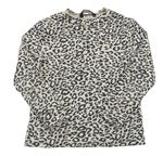 Krémové žebrované triko s leopardím vzorem George