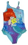 Modré jednodílné plavky s Ariel Disney