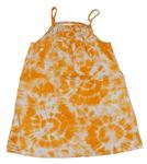 Oranžovo-biele batikované ľahké šaty zn. H&M