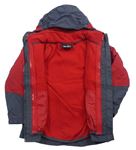 3v1 - Červeno-sivá šušťáková celoroční bunda s kapucňou zn. Peter Storm