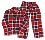 Červeno-tmavomodro-bílé kostkované pyžamo F&F