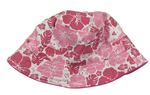 Ružový froté obojstranný klobúk s kvietkami zn. H&M