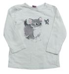 Krémové triko s kočičkou Dopodopo